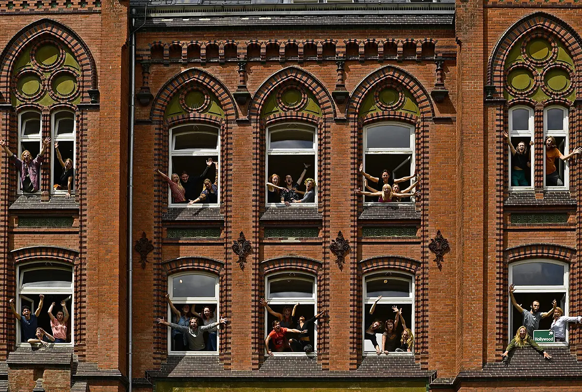Die denkmalgeschützte Fassade des Artriums in Hamburg-Altona